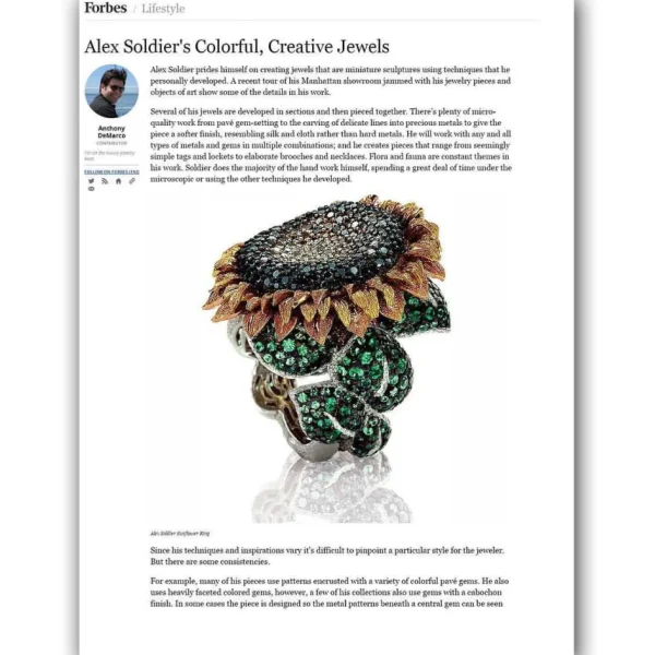 Diamond Jewelry | Gold Rings*Alex Soldier Gold Sunflower Ring with Color Diamonds
