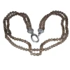 Beaded Necklaces*Alex Soldier Gold Swan Bead Necklace with Smoky Quartz & Diamonds