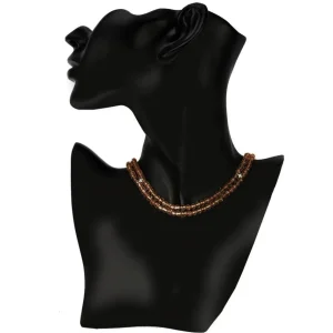Beaded Necklaces*Alex Soldier Gold Swan Bead Necklace with Smoky Quartz & Diamonds