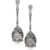 Diamond Earrings | Drop Dangle Earrings*Alex Soldier Gold Swan Drop Earrings with Rutilated Quartz & Diamond