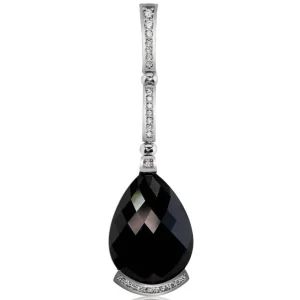 Pendants*Alex Soldier Gold Swan Pendant with Black Onyx & Diamonds