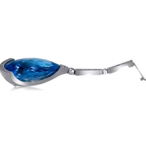 Pendants*Alex Soldier Gold Swan Pendant with Blue Topaz & Diamonds