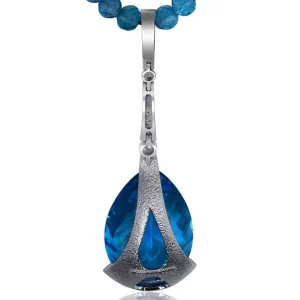 Pendants*Alex Soldier Gold Swan Pendant with Blue Topaz & Diamonds
