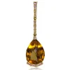 Pendants*Alex Soldier Gold Swan Pendant with Honey Citrine & Pink Sapphires
