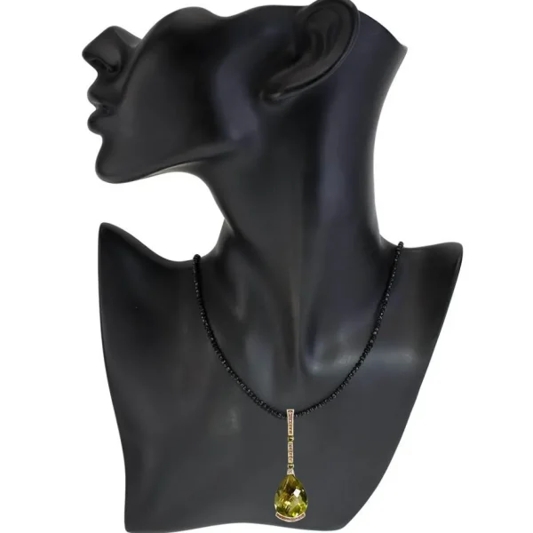 Pendants*Alex Soldier Gold Swan Pendant with Lemon Citrine & Pink Sapphires