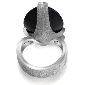 Designer Rings*Alex Soldier Gold Swan Ring With Black Onyx & Diamonds