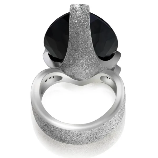 Designer Rings*Alex Soldier Gold Swan Ring With Black Onyx & Diamonds