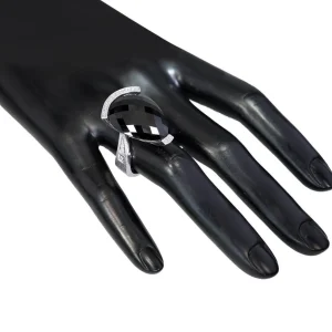 Designer Rings*Alex Soldier Gold Swan Ring With Black Onyx & Diamonds