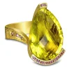 Gold Rings | Designer Rings*Alex Soldier Gold Swan Ring with Lemon Citrine & Pink Sapphires