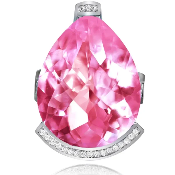 Designer Rings*Alex Soldier Gold Swan Ring with Pink Sapphire & Diamonds