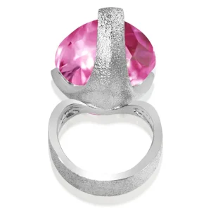 Designer Rings*Alex Soldier Gold Swan Ring with Pink Sapphire & Diamonds