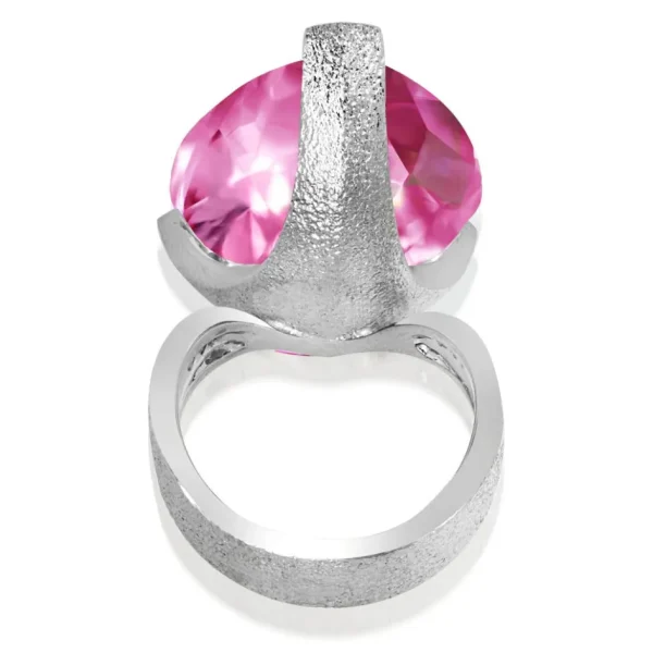 Designer Rings*Alex Soldier Gold Swan Ring with Pink Sapphire & Diamonds