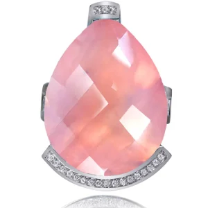 Diamond Jewelry | Designer Rings*Alex Soldier Gold Swan Ring with Rose Quartz & Diamonds