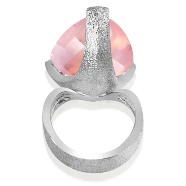 Diamond Jewelry | Designer Rings*Alex Soldier Gold Swan Ring with Rose Quartz & Diamonds