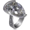 Designer Rings*Alex Soldier Gold Swan Ring with Rutilated Quartz & Diamonds