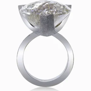Designer Rings*Alex Soldier Gold Swan Ring with Rutilated Quartz & Diamonds