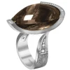 Diamond Jewelry | Designer Rings*Alex Soldier Gold Swan Ring with Smoky Quartz & Diamonds
