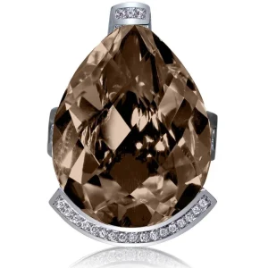 Diamond Jewelry | Designer Rings*Alex Soldier Gold Swan Ring with Smoky Quartz & Diamonds