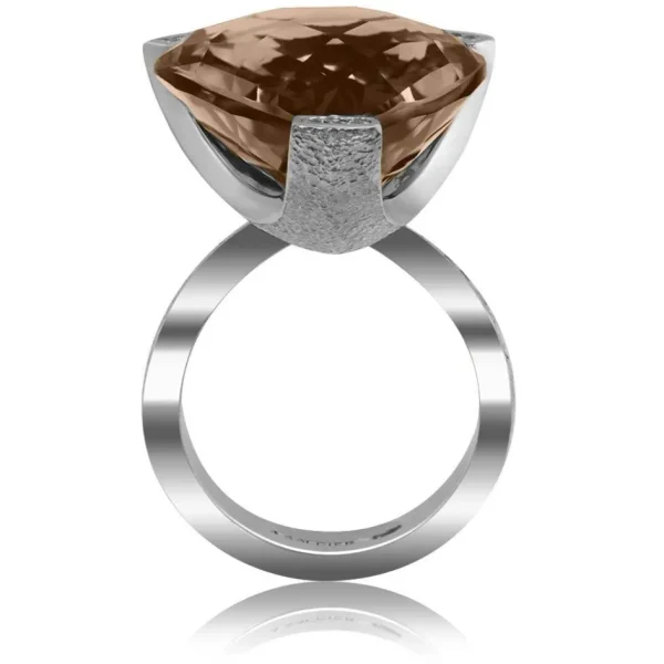 Diamond Jewelry | Designer Rings*Alex Soldier Gold Swan Ring with Smoky Quartz & Diamonds
