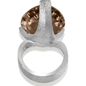 Diamond Jewelry | Designer Rings*Alex Soldier Gold Swan Ring with Smoky Quartz & Diamonds