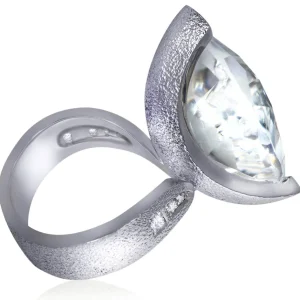 Designer Rings*Alex Soldier Gold Swan Ring with White Topaz & Diamonds