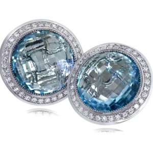 Diamond Jewelry | Citrine Jewelry*Alex Soldier Gold Symbolica Earrings with Blue Topaz & Diamonds