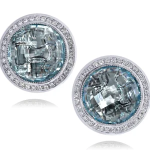Diamond Jewelry | Citrine Jewelry*Alex Soldier Gold Symbolica Earrings with Blue Topaz & Diamonds
