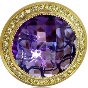 Amethyst Jewelry | Stud Earrings*Alex Soldier Gold Symbolica Earrings with Amethyst & Peridots