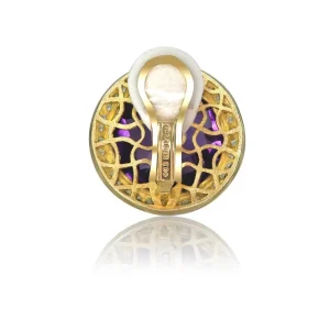 Amethyst Jewelry | Stud Earrings*Alex Soldier Gold Symbolica Earrings with Amethyst & Peridots