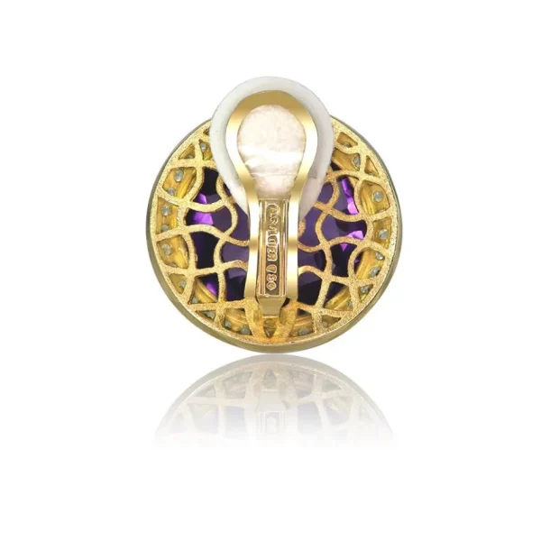 Amethyst Jewelry | Stud Earrings*Alex Soldier Gold Symbolica Earrings with Amethyst & Peridots