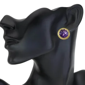 Amethyst Jewelry | Stud Earrings*Alex Soldier Gold Symbolica Earrings with Amethyst & Peridots