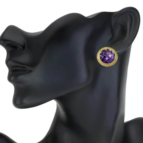 Amethyst Jewelry | Stud Earrings*Alex Soldier Gold Symbolica Earrings with Amethyst & Peridots