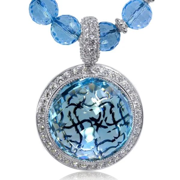 Pendants*Alex Soldier Gold Symbolica Pendant/Necklace with Blue Topaz