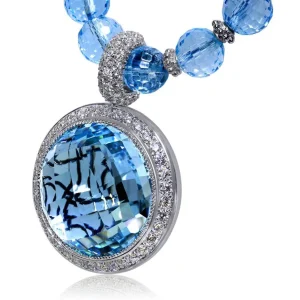 Pendants*Alex Soldier Gold Symbolica Pendant/Necklace with Blue Topaz