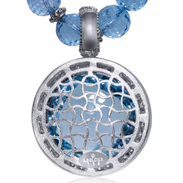 Pendants*Alex Soldier Gold Symbolica Pendant/Necklace with Blue Topaz