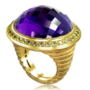 Amethyst Jewelry | Peridot Jewelry*Alex Soldier Gold Symbolica Ring with Amethyst & Peridots