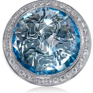 Designer Rings*Alex Soldier Gold Symbolica Ring with Blue Topaz & White Diamonds