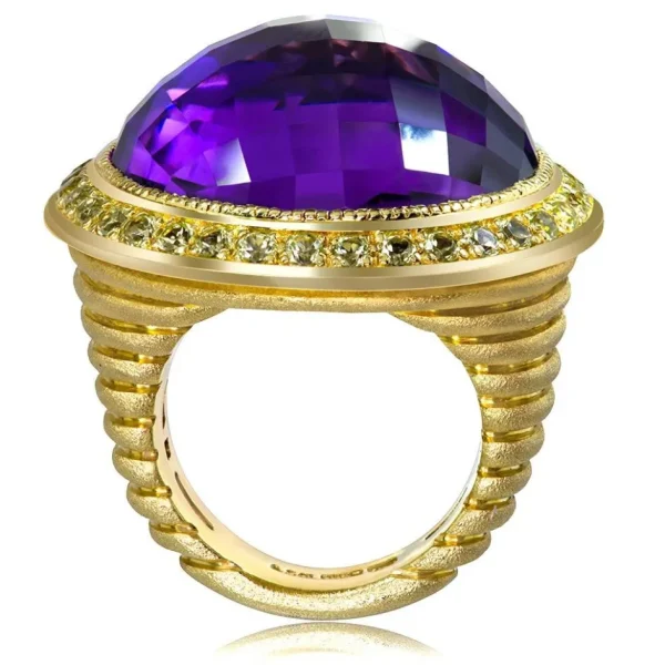 Amethyst Jewelry | Peridot Jewelry*Alex Soldier Gold Symbolica Ring with Amethyst & Peridots