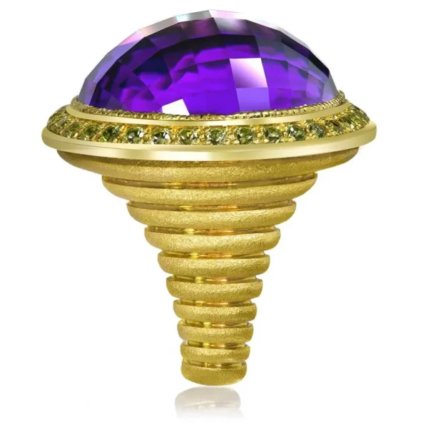 Amethyst Jewelry | Peridot Jewelry*Alex Soldier Gold Symbolica Ring with Amethyst & Peridots