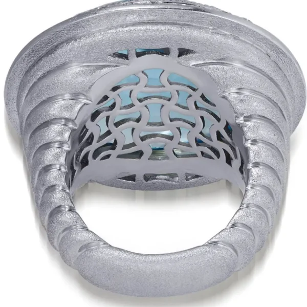 Designer Rings*Alex Soldier Gold Symbolica Ring with Blue Topaz & White Diamonds