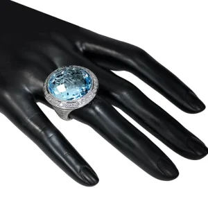 Designer Rings*Alex Soldier Gold Symbolica Ring with Blue Topaz & White Diamonds