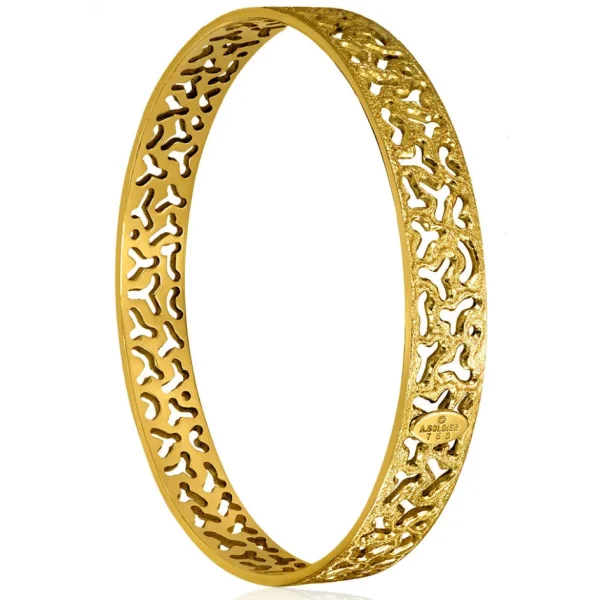 Bangle Bracelets*Alex Soldier Gold Textured Bangle Bracelet