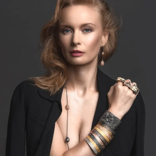 Bangle Bracelets*Alex Soldier Gold Textured Bangle Bracelet