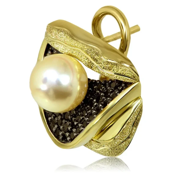 Diamond Jewelry | Pearl Earrings*Alex Soldier Gold Trinity Earrings with Akoya Pearl and Diamonds