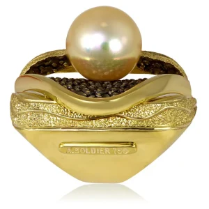 Diamond Jewelry | Pearl Earrings*Alex Soldier Gold Trinity Earrings with Akoya Pearl and Diamonds