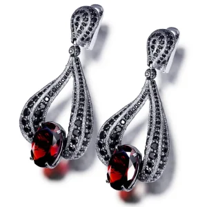 Garnet Jewelry | Stud Earrings*Alex Soldier Gold Twist Earrings With Garnet & Black Spinel