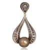Pendants*Alex Soldier Gold Twist Pendant With Chocolate Pearl & Diamonds