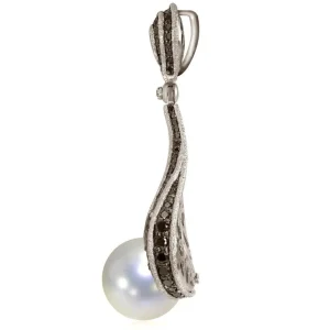Pendants*Alex Soldier Gold Twist Pendant With Freshwater Pearl & Diamonds