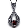Pendants*Alex Soldier Gold Twist Pendant With Garnet & Black Spinel