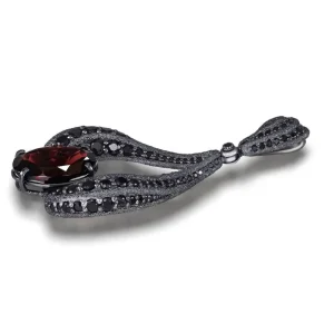 Pendants*Alex Soldier Gold Twist Pendant With Garnet & Black Spinel